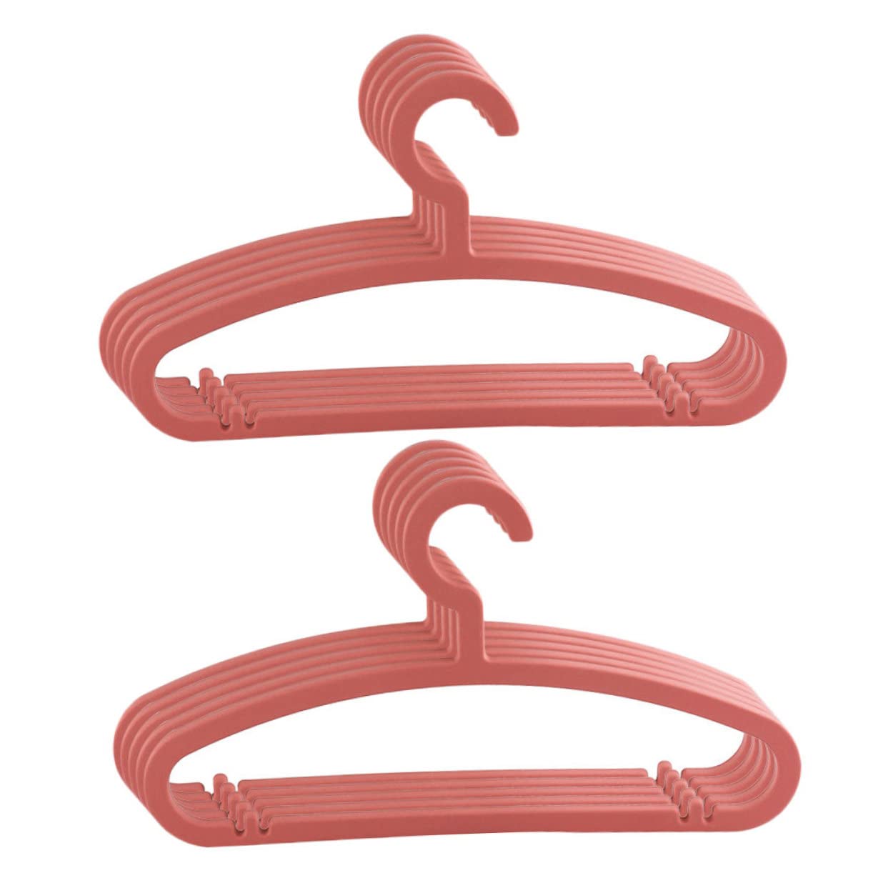 Cabilock 10pcs Non-Slip Plastic Clothes Hangers Space-Saving Hanger Hooks Home Supplies for Drying Organizing Random