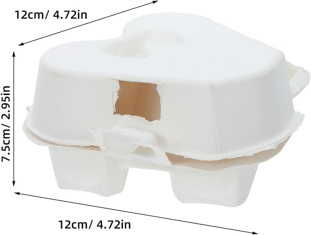 30pcs Heart Shaped Egg Carton: Pulp Egg Crate/Storage Containers Holds 3, Stackable & Reusable for Home Kitchen and Farmhouse