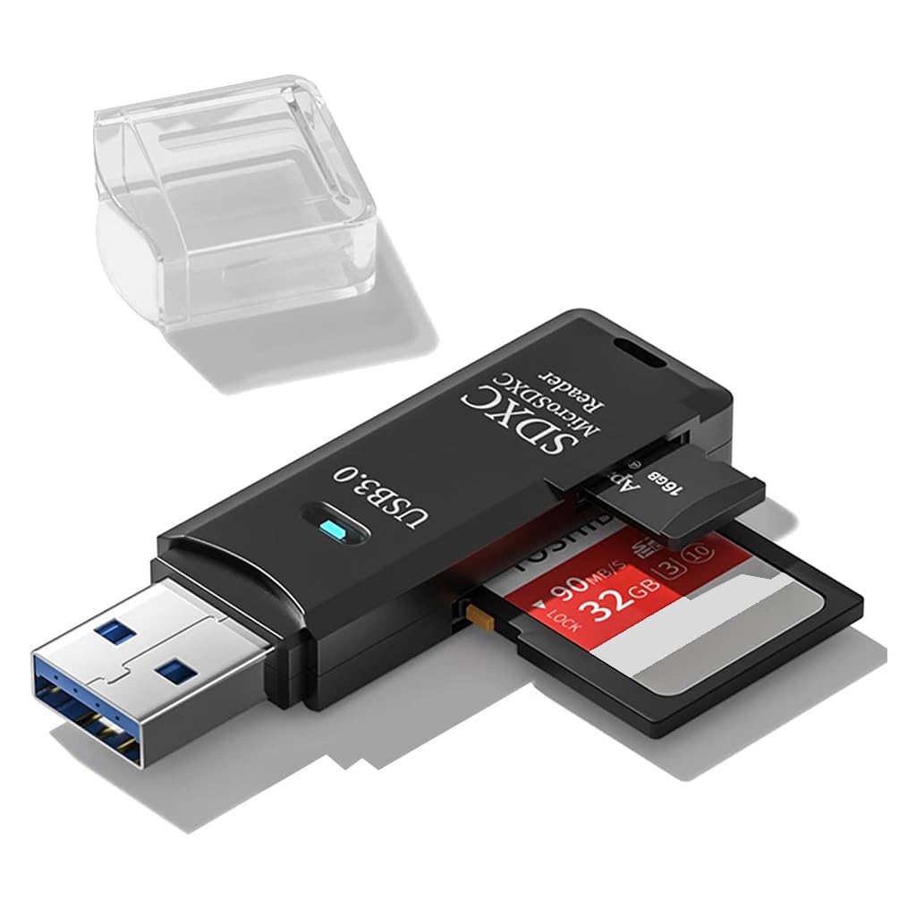 ZORBES® USB3.0 Micro SD Card Reader, 5Gbps 2-in-1 SD Card Reader to USB Adapter, Memory Card Reader for SDXC, SDHC, MMC, RS-MMC, Micro SDXC, Micro SD, Micro SDHC and UHS-I Cards 512GB Reading Capacity
