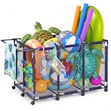 Pool Toy Storage Organizer, Large Rolling Mesh Pool Float Bin 218 Gallon