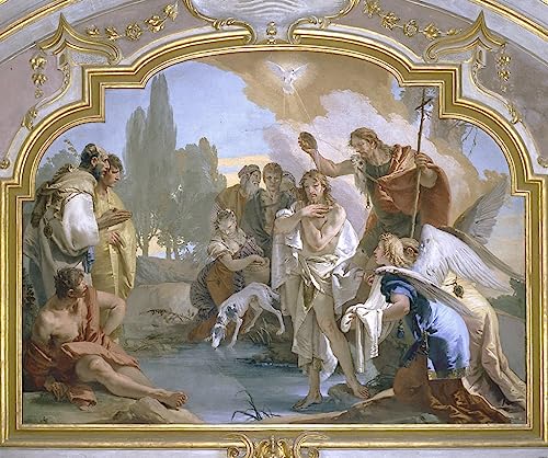 Toile Affiche Arts Le Baptême du Christ Battista paysage décoration murale