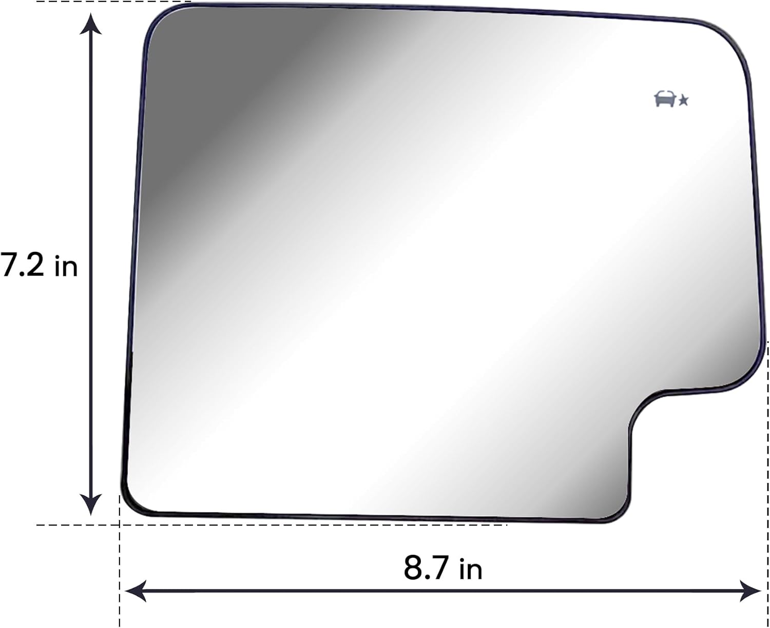 Replacement Passenger Right Side Door Towing Mirror Main Big Glass Flat Heated with Back Plate and BLIS for Chevrolet Silverado and GMC Sierra 1500 2500 HD 3500 HD from 2019 to 2024
