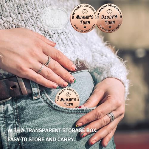 Image of Funny Baby Gift New Parents Decision Gift,Pregnancy Gifts New Dad Mom Gifts,New Parents Gifts for Couples Halloween Thanksgiving for First Time to be Moms Dads Daddy Mummy Double Sided