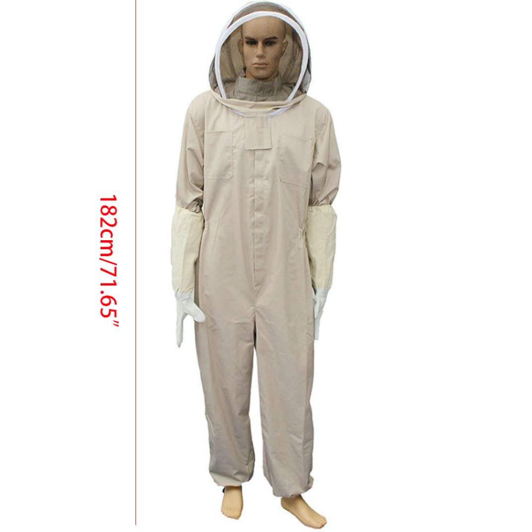 Traje de abejas, traje de apicultura profesional con capucha y guantes ventilados, traje de apicultor de protección de cuerpo completo, trajes de abejas para hombres (XL)