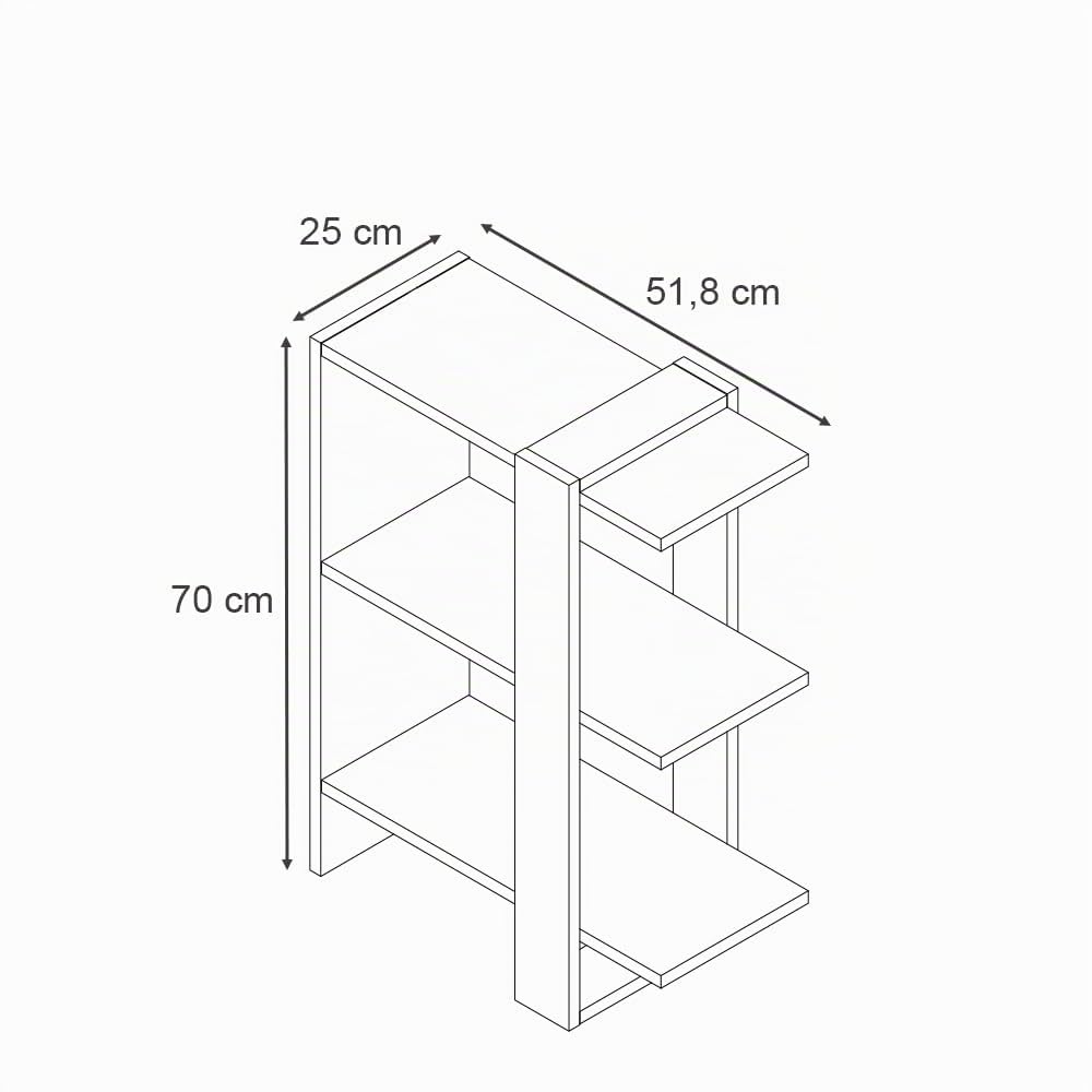 Vicco Raumteiler Basil, Weiß, 51.8 x 70 cm, zur Raumaufteilung oder als offenes Bücherregal nutzbar