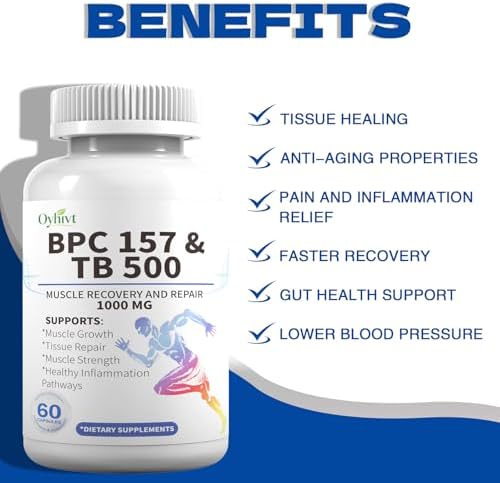 BPC-157 and TB 500 Capsules, supports muscle growth, tissue repair, strength,BPC-157 and TB 500for Muscle and Workout Recovery, 60-Capsule Bottle - 3