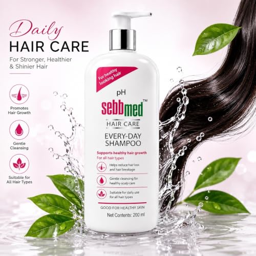 Image of Sebbmed Everyday Shampoo | Moisturizing Formula for Normal to Dry Hair | Extra Mild Gentle Cleansing with Moisture & Volume | Daily Use for Men & Women | Soft Smooth Looking Hair