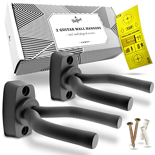 BELFORT® Lot de 2 supports muraux pour guitare + école de guitare – support guitare mural pour guitare western… - Les Beatles, Paul McCartney, John Lennon, RIngo Starr, George Harrison BELFORT® Lot de 2 supports muraux pour guitare + école de guitare – support guitare mural pour guitare western…