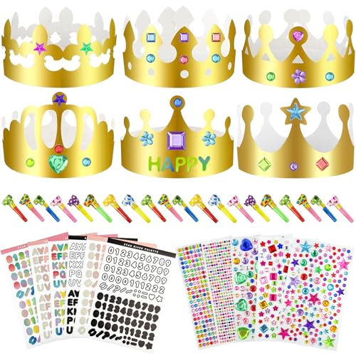 Chapeaux de fête en papier personnalisables avec strass et lettres