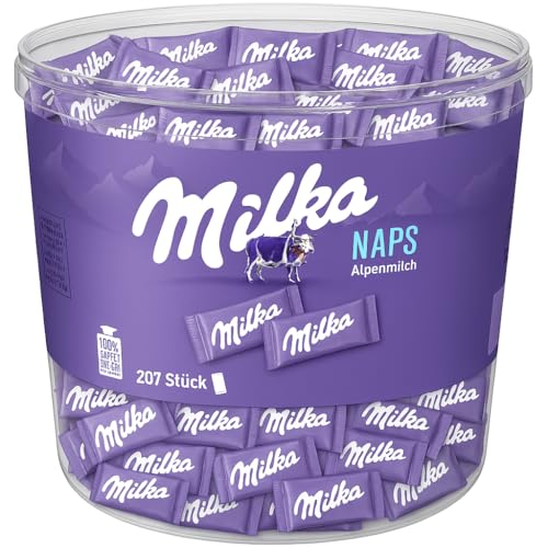 Milka Naps Alpenmilch – Mini-Schokoladentäfelchen aus zarter Alpenmilch-Schokolade – 1 x 1kg