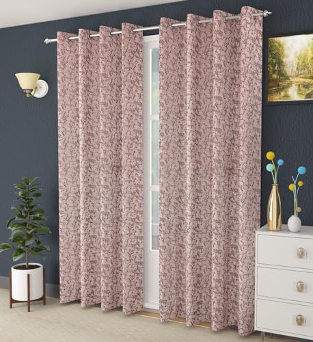 Galaxy Home Decor Velvet Room Darkening Curtains Door 7 Feet, Pack of 2, Baby Pink