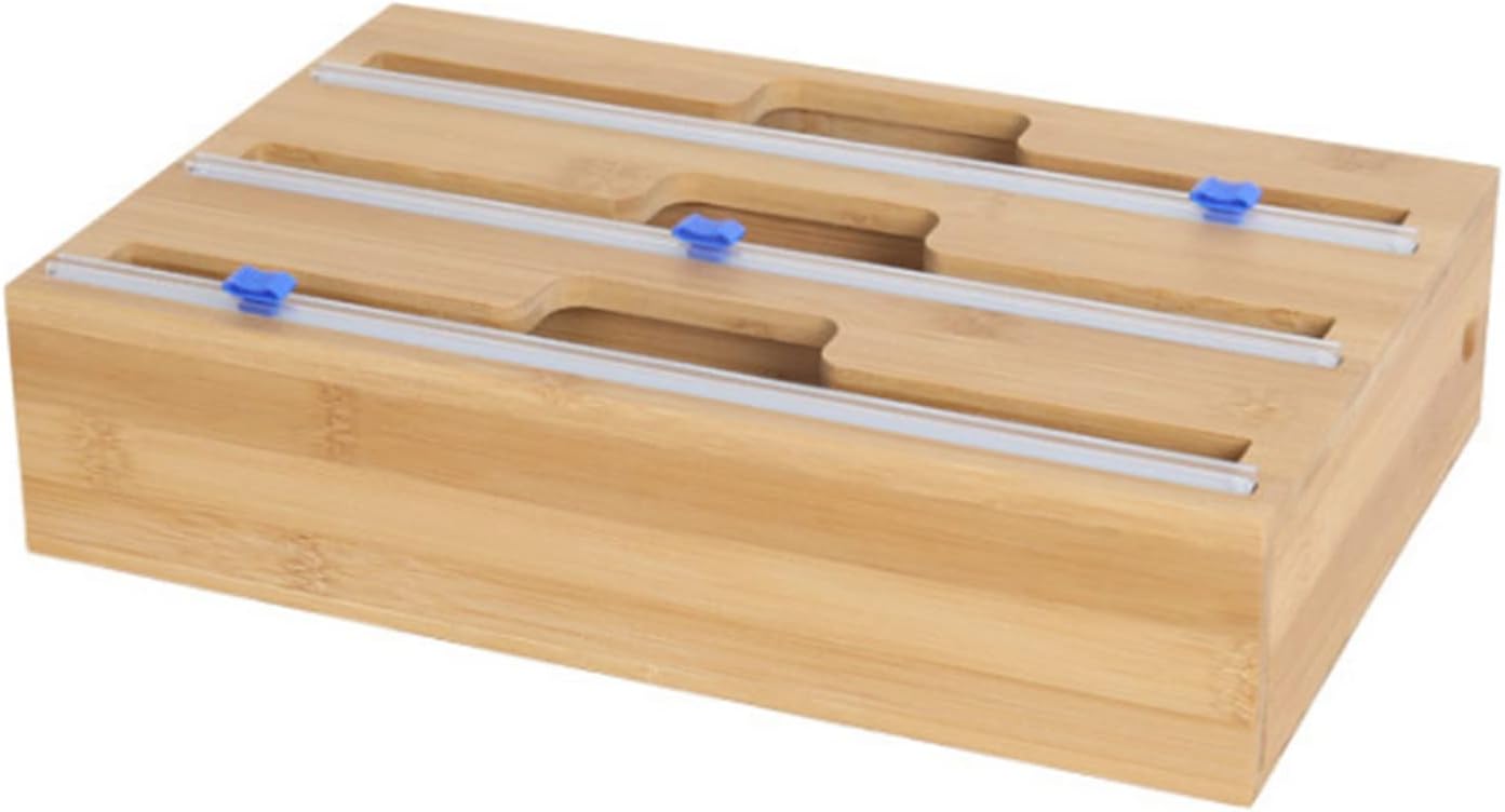 Plastic Wrap Dispenser With Cutter,Reusable Food Wrap Cutter,Adjustable Cling Film Cutting Box,Kitchen Drawer Organizer For Foil And Plastic Wrap Cutting (Size : 1 slot 33x7.6x5.1cm)