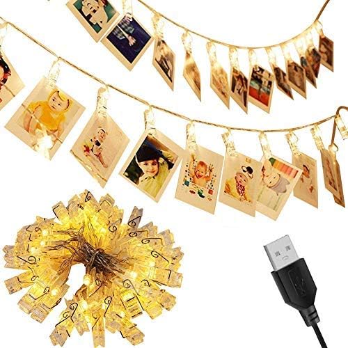 cuzile LED Photo Clip String Lights 20 Photo Clips 3M USB LED Picture Lights for Decoration Hanging Photo Notes Artwork - Image 3