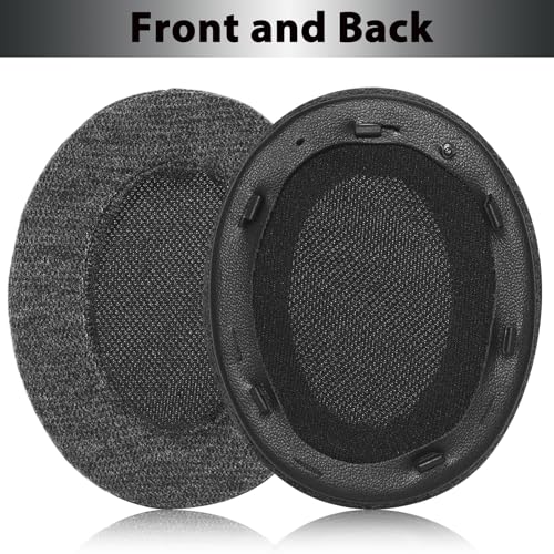 Repuesto Almohadillas para Orejas Adhiper Velour para Sony WH-XB910N - Negro | Almohadillas de espuma viscoelástica suave con tela de terciopelo para comodidad prolongada miniatura 6