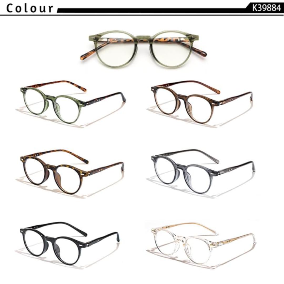 Montura de gafas unisex sencilla, montura circular, estilo moderno y versátil para el tiempo libre.