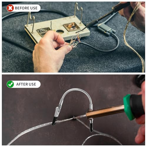 Image of 2 PACK Soldering Helping Hands Clamps - Wire Holder for Soldering in Field, Convenient and Sturdy Soldering Holder