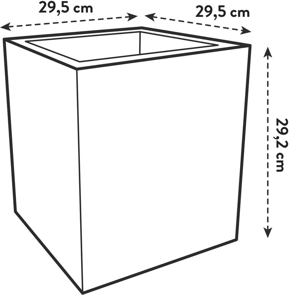 elho Vivo Next Square 30 Flower Box for Indoor and Outdoor Use, 100% Recycled Plastic, L 29.5 x H 29.5 cm, White/White