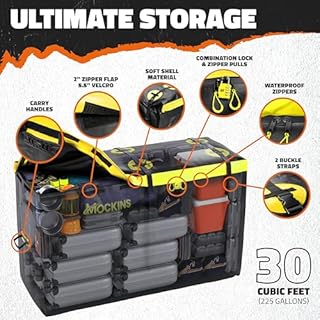 Mockins 30 Cu Ft Trailer Hitch Cargo Carrier Bag | 60"x24"x36" Weatherproof Cargo Bag for Hitch Carrier | Waterproof Truck Bed Storage Set | Vinyl Vehicle Soft-Shell Carriers for Road Trips & Camping