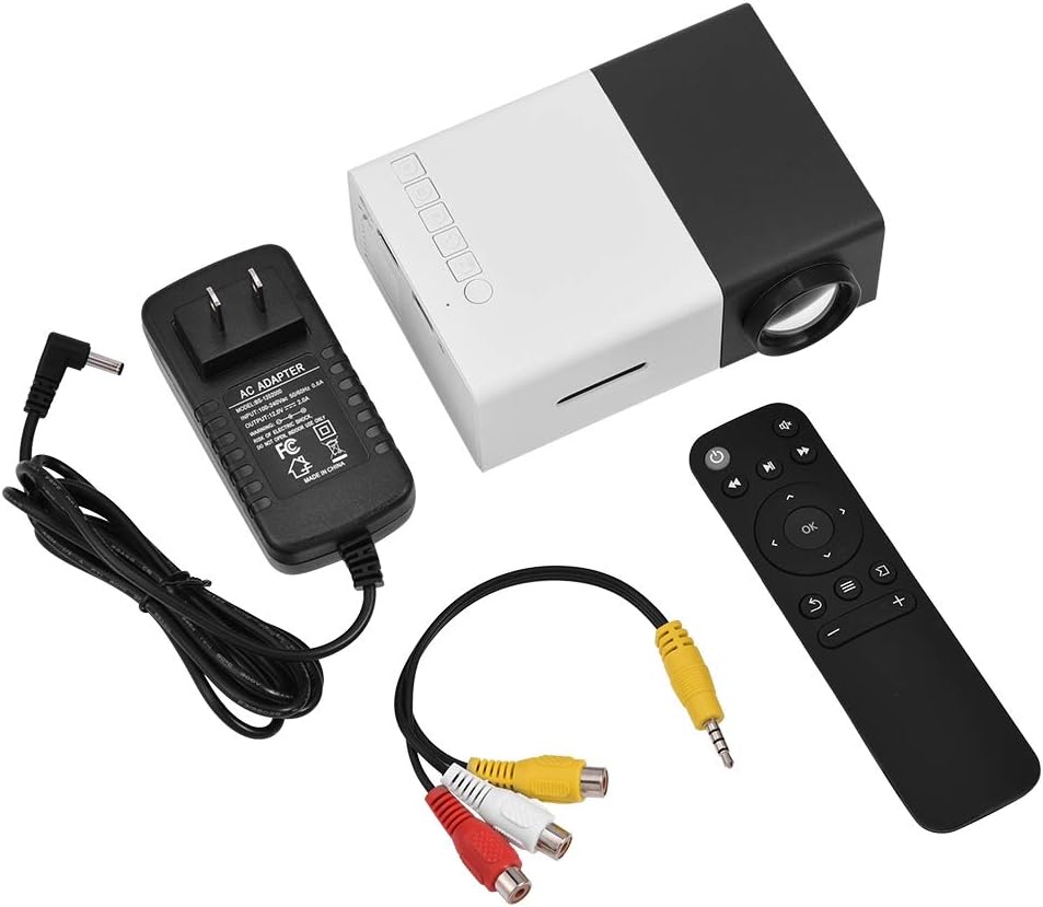 80% Off Discount Mini Projector Full HD 1080P LED Projector Home Cinema Theater Indoor/Outdoor Movie Projectors Pocket Projector for Party & Camping Compatible with Laptop/PC/Smartphone/HDMI/VGA/USB/AV(Black + White)