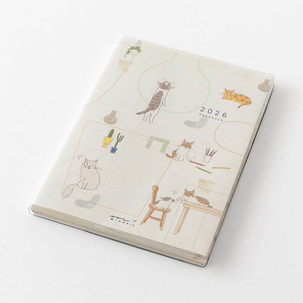Amazon.com : Midori Pocket Diary 2026 A6 Weekly Cat Pattern
