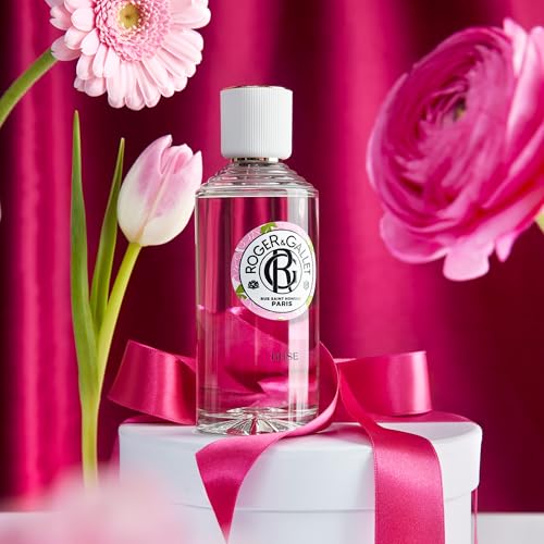 Roger&Gallet - Eau Parfumée Bienfaisante Rose 100ml - Mandarine D'Italie Rose Damascena Muscs - 93% d'ingrédients d'origine naturelle