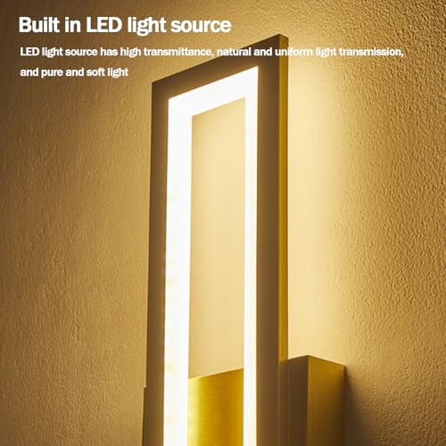 Aplique de pared LED táctil rectangular de 32cm en color oro con luz neutra para dormitorio 4
