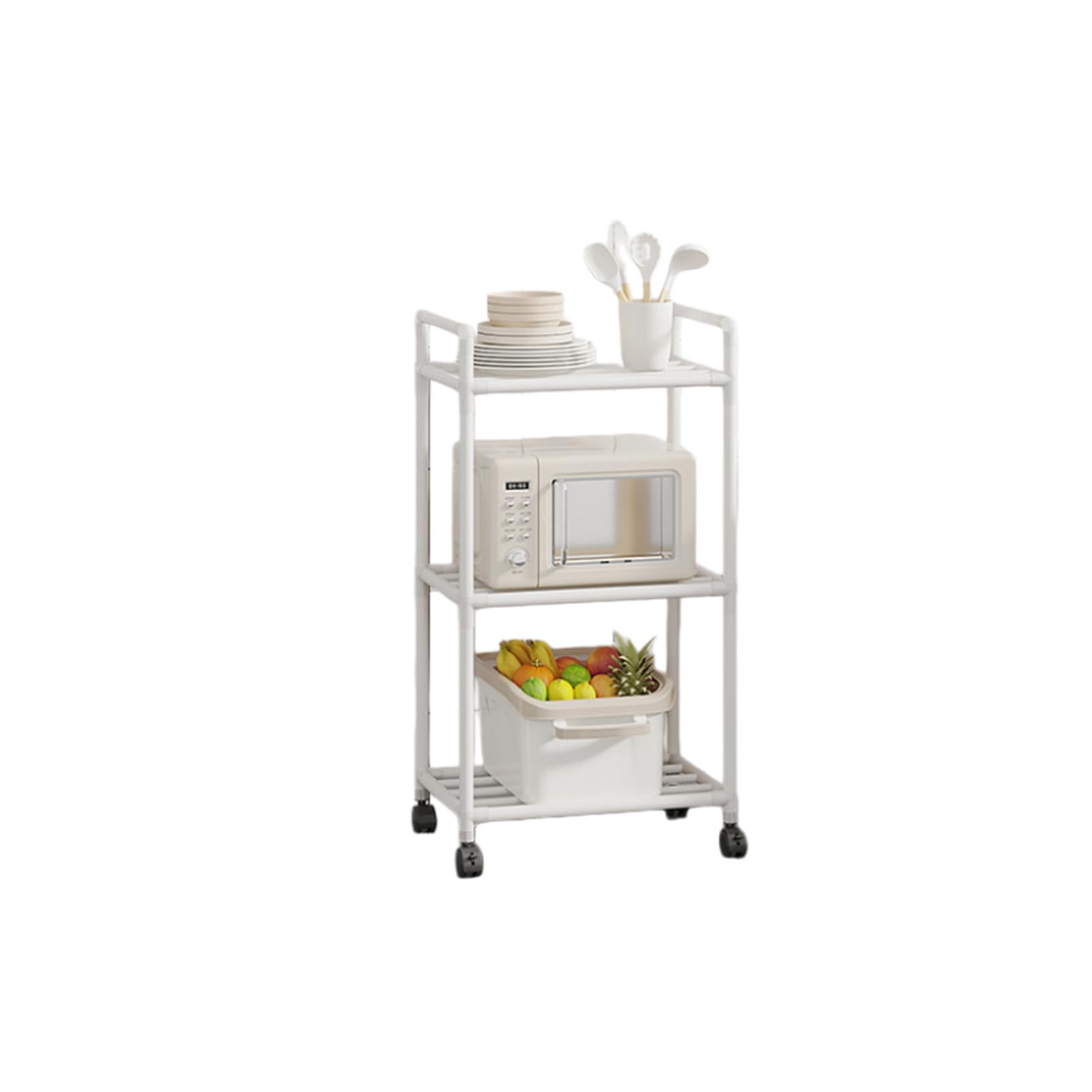 Étagère de rangement de cuisine à plusieurs niveaux en métal au design épuré