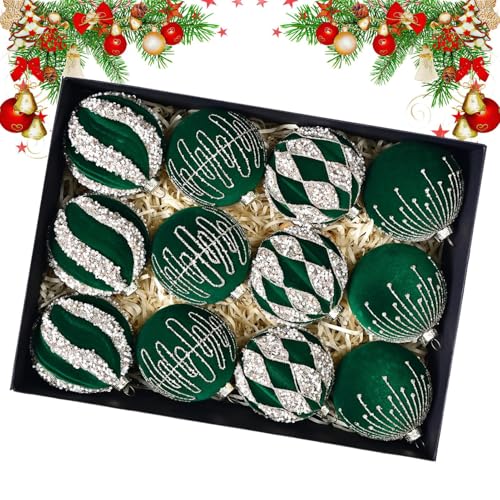 Boules de Noël effet neige en velours incassables pour salon - 2