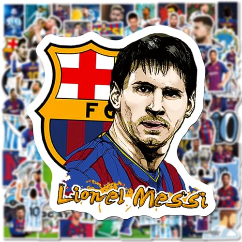 100PCS Super Star Soccer Player Messi Stickers, Vinyl Waterproof Laptop Water Bottle Stickers for Aldults Boys Girls Teens,Messi FIFA World Cup Stickers Gift for Soccer Fan