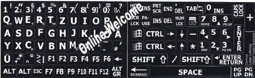 Pegatina teclado letras mayúsculas fondo negro miniatura 2