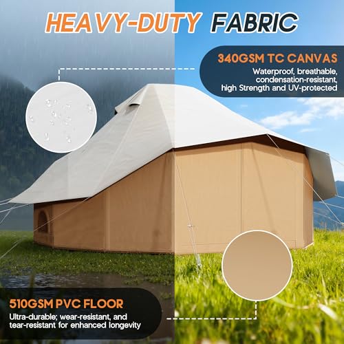 Spacious and Durable Design of SPECRAFT Canvas Bell Yurt Tent