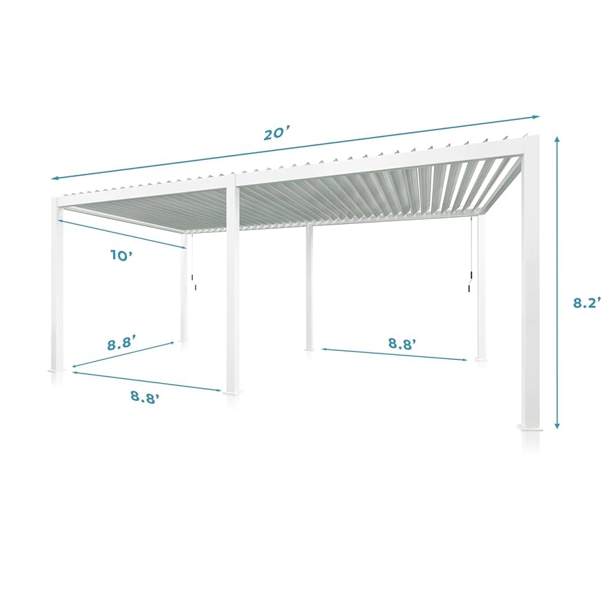 sorara** Amazon.com: SORARA Mirador 111S Louvered Pergola 10' x 10