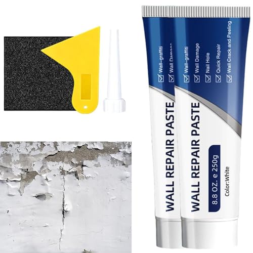 2026 New Wall Mending Agent,Drywall Patch Repair Kit with Scraper,White Spackle Wall Repair Paste Wall Repair Agent Tile Gap Filler for Holes &amp; Cracks Nail Holes, Dents &amp; Small Damage. (2 Pcs)