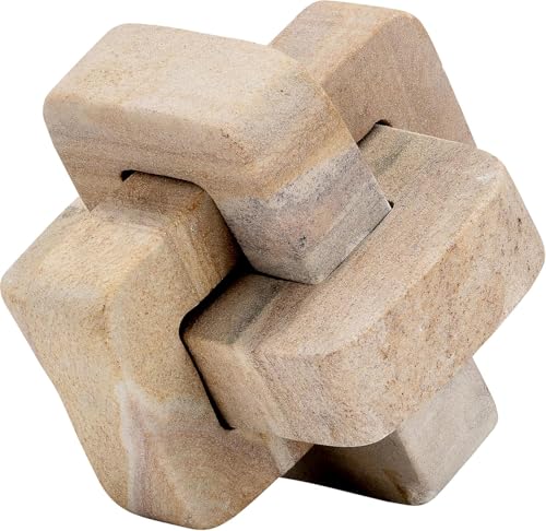 Decorative Knot Sculpture for Modern Home Decor – Natural Brown Marble Decorative Object – Shelf Styling & Coffee Table Decor for Office, Bathroom & Living Room – 5'