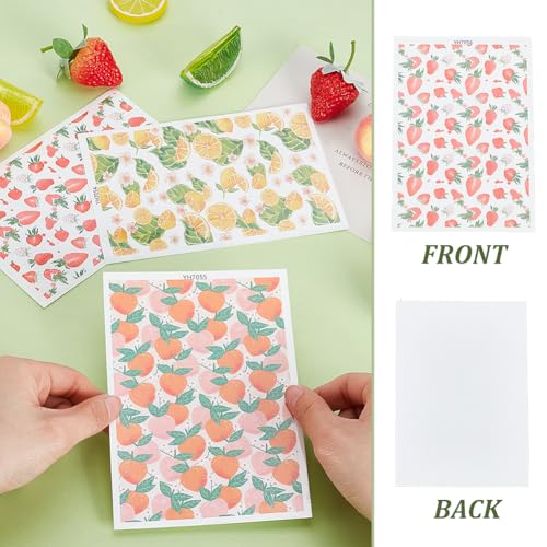 AHANDMAKER 3 Stile Frucht Transferpapier Keramik Abziehbilder Keramik Transfers Für Töpferkunst Buntes Frucht Ton Transferpapier Pottery Art Aufkleber Für Keramikglasur Achterbahn