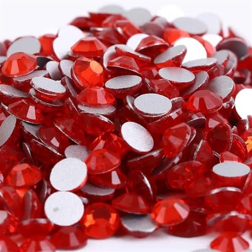 Hotfix Pedrería Cristal sin fijación por calor, diamantes de imitación, Strass cristal superbrillante, decoración artística uñas 3D, ropa vestir DIY(Light Siam,Ss12 1440pcs)