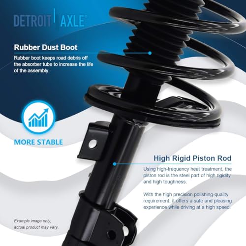 Image of Detroit Axle - 2.5L Front Knuckles Struts Kit for 2002-2006 Nissan Altima 2003 2004 2005 Knuckles with Wheel Bearing Hub Assembly Struts with Coil Spring Sway Bars Rear Shock Absorbers Replacement