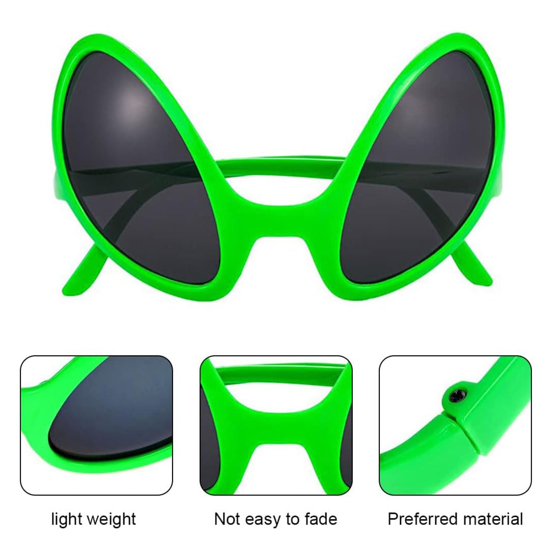 3 Pieces Alien Glasses Novelty Eyewear for Cosplay Party Favors and Photo Props Fun Halloween Christmas Alien Party Favors Accessories - Image 3