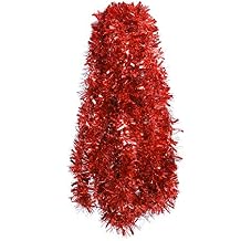 DECORA Red Tinsel Garland for Christmas Tree Decorations Wedding Birthday Party Supplies 33 FEET