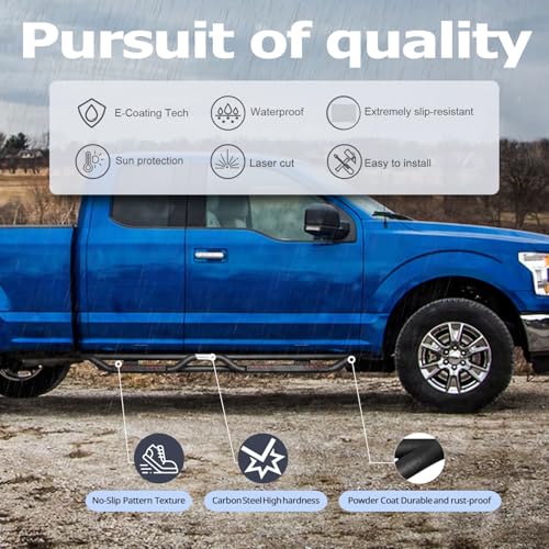 Estribos de acero para Ford F150 F250 F350 2015-2025 miniatura 4
