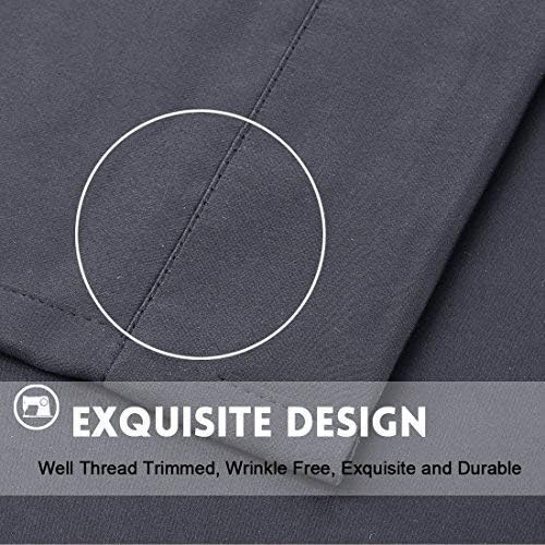 EASELAND Blackout Curtains 2 Panels Set Room Drapes Thermal Insulated Solid Grommets Window Treatment Pair for Bedroom, Nursery, Living Room,W52xL63 inch,Dark Grey