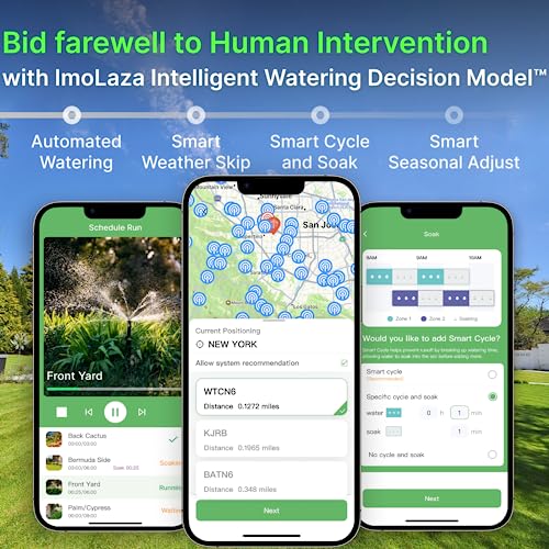 Imolaza Smart Sprinkler Controller Evapotranspiration Master: 12 Zones Wifi Irrigation Controller With Automated Watering And App Control, Save Water Through Rain, Freeze, Wind And Saturation Skip #TOP3