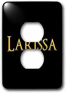 3dRose Larissa cool girl baby name in the USA. Yellow on black... - Light Switch Covers (lsp-376748-6)