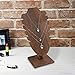 MOOCA Wooden Freestanding Necklace Easel Display Stand - Adjustable Slope Jewelry Showcase Holder for 6 Necklaces, Brown Color