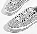 LUCKY STEP Women's Platform Glitter Sneakers | Sparkly Bling Shiny Dressy Bedazzled Wedding Bridal Fashion Walking Shoes (Silver,8 B(M) US)