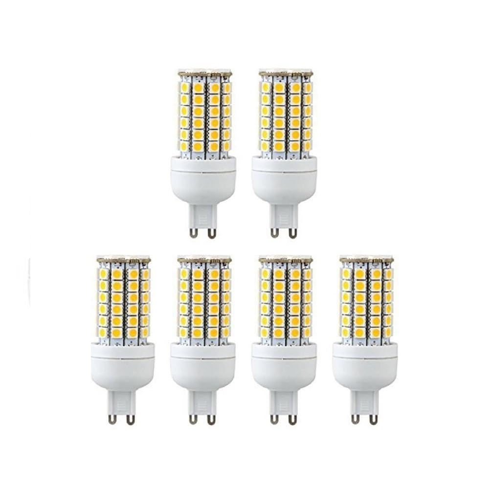 NXCVBNKZJ KJXP Lighting, Pack of 6, LED Corn Lamp AC220-240V 7W G9 69-5050SMD Warm/Cold White Chandelier Candle Lighting Lamp(Warm White)