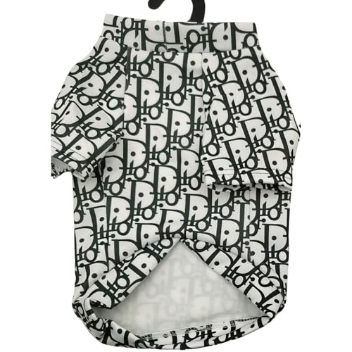 Luxury Designer-Inspired Replica.Dream Dog Trending Stylish Dress Shirt Pet Cat Clothes Black and White Apparel X-S to XX-Large, Small to Medium Breeds (Small)