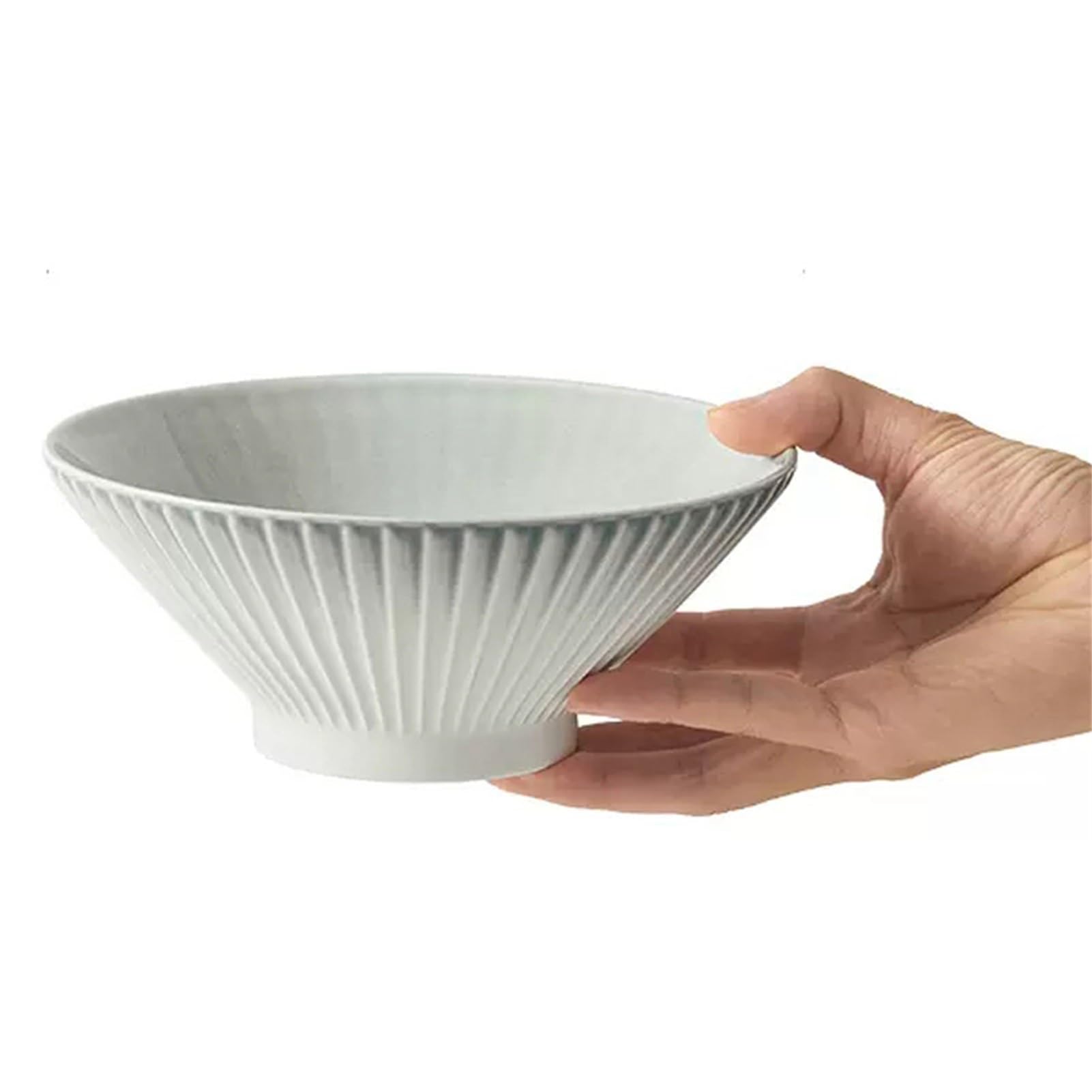 Ceramic Ramen Bowl, Large 7in/8in for Noodles, Noodle, Udon, Dinnerware for Soup Meal Bowl Big Cereal Pasta Bowl, Microwave & Dishwasher Safe (Color : Gray, Size : 8in)