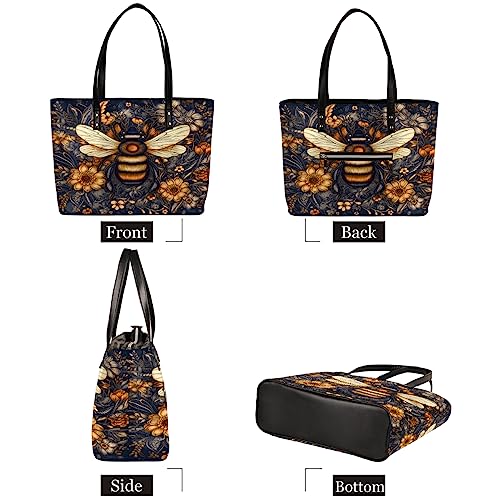 Cheetah Rose Gold Leather Tote Bag for Women, Large Handbag Travel Bag Shopping Carry Multipurpose Laptop Shoulder Bag4