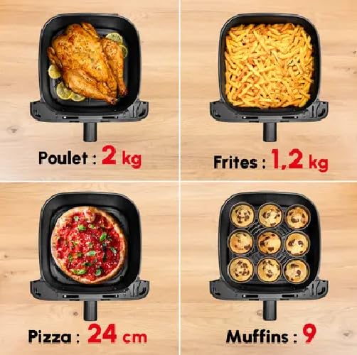 Moulinex Easy Fry Mega, Freidora de aire, capacidad extragrande 7,5 L, 8 programas preestablecidos, tamaño compacto, EZ855BF0